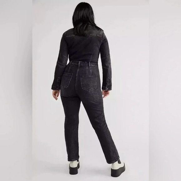 Free People CRVY Scandalous Coverall Size 2 Black Jumpsuit Stretchy - Picture 2 of 13